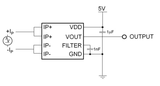 Application Circuit Diagram - Broadcom ACHS-719x Current Sensor ICs